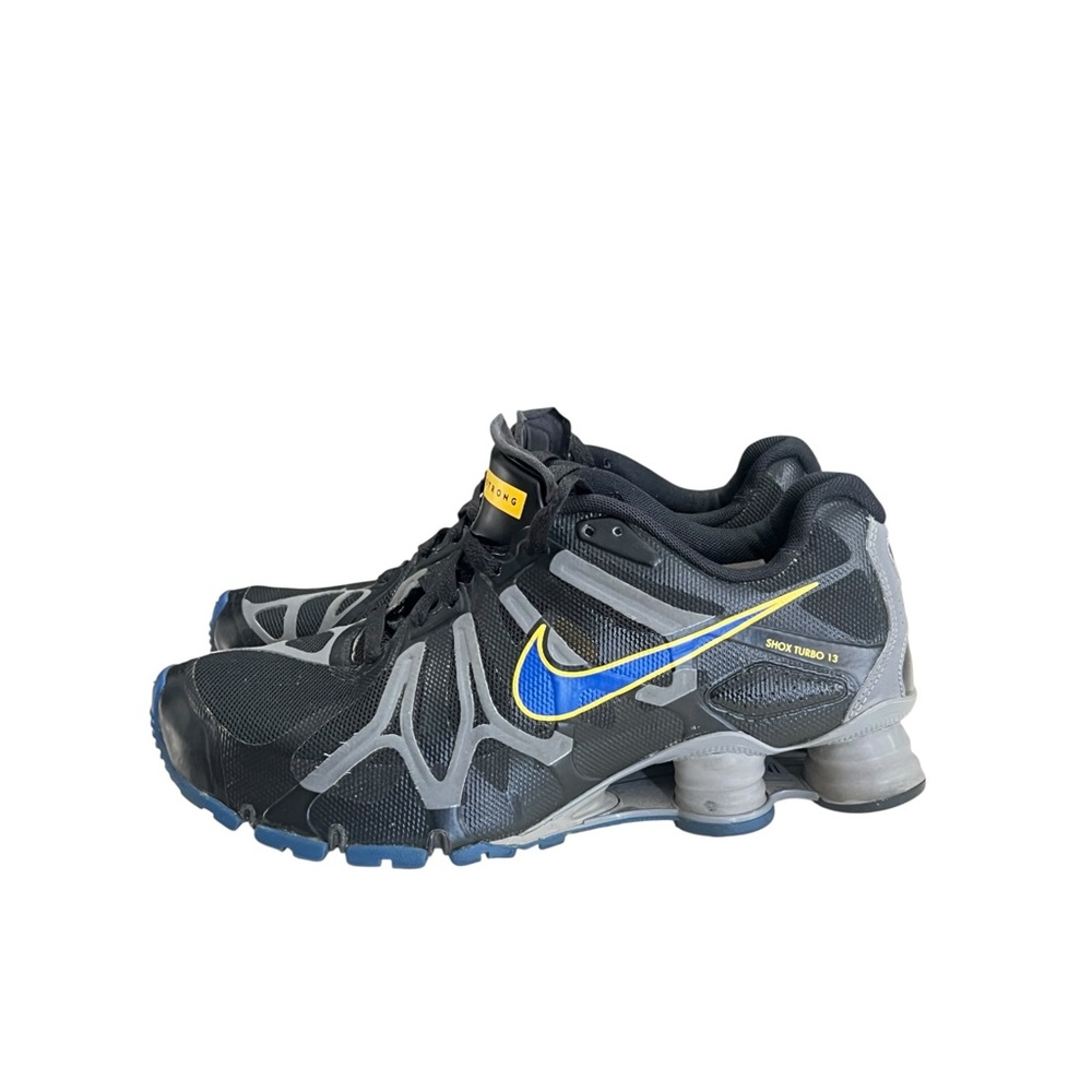 Nike Shox Turbo 13 Mens Black Blue Yellow Running Shoes - Size 8 - Picture 8 of 9